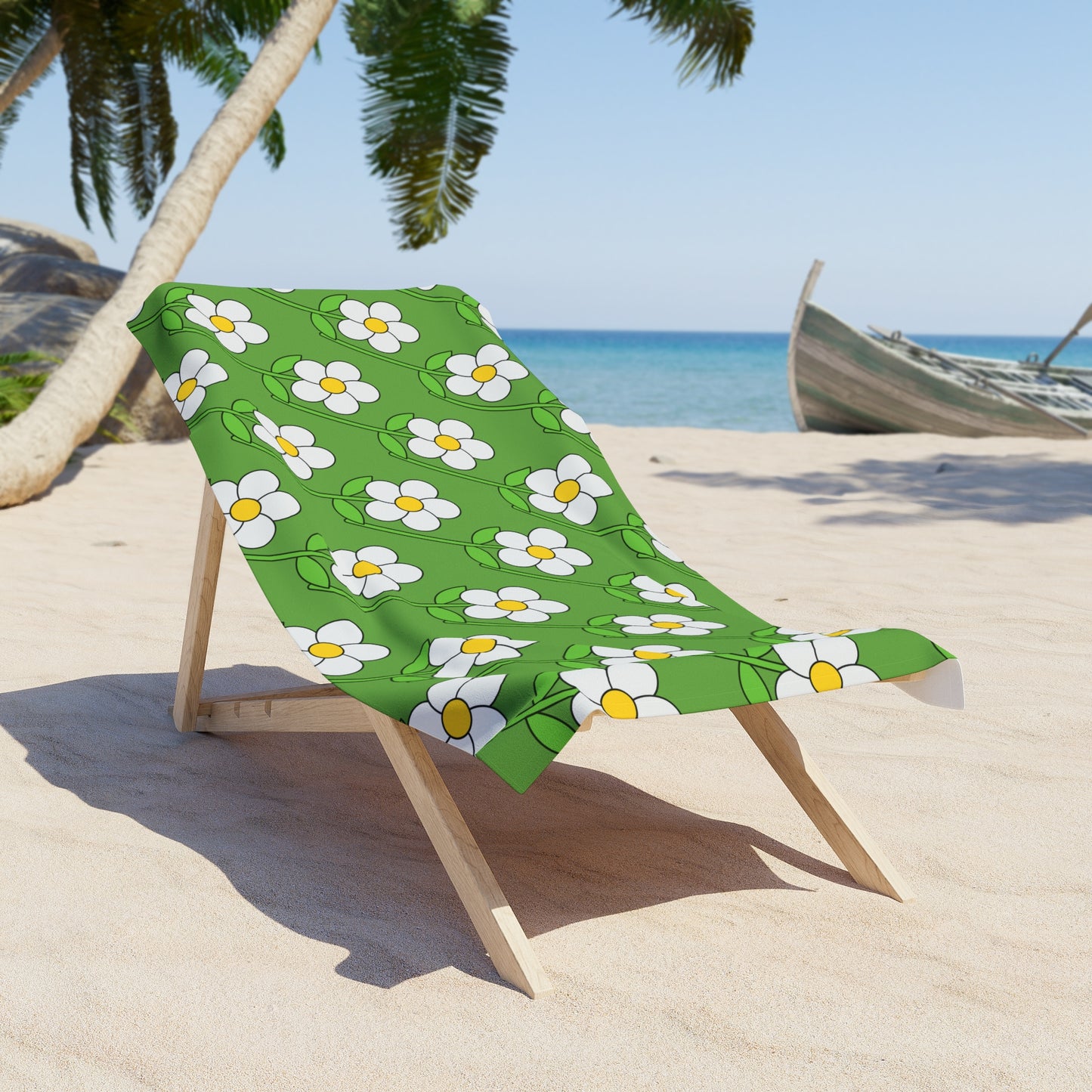 Green Flower Beach Towel Spring 2025 Collection 1
