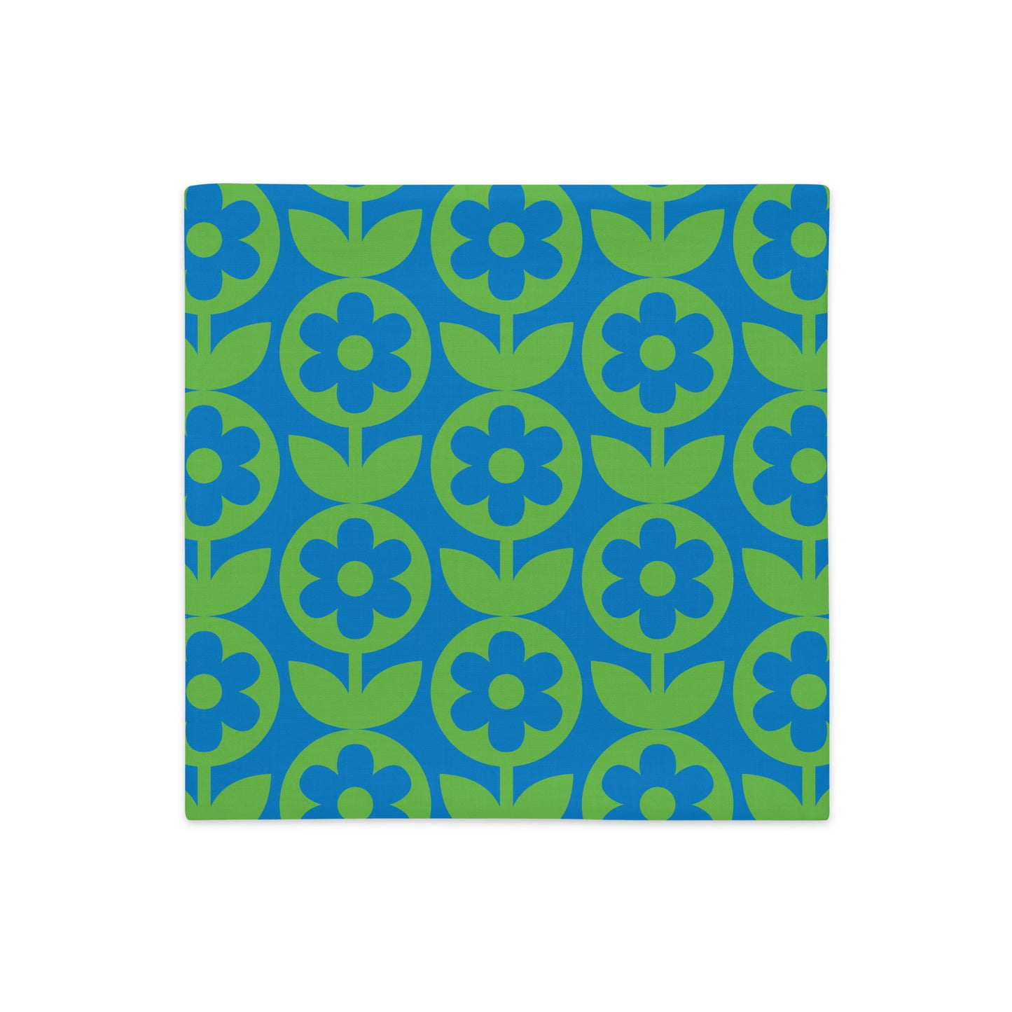 Vintage Flower Pillowcase Blue Green