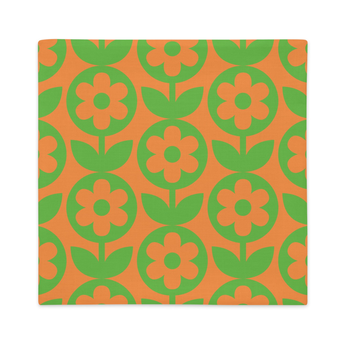 Vintage Flower Pillowcase Orange Green