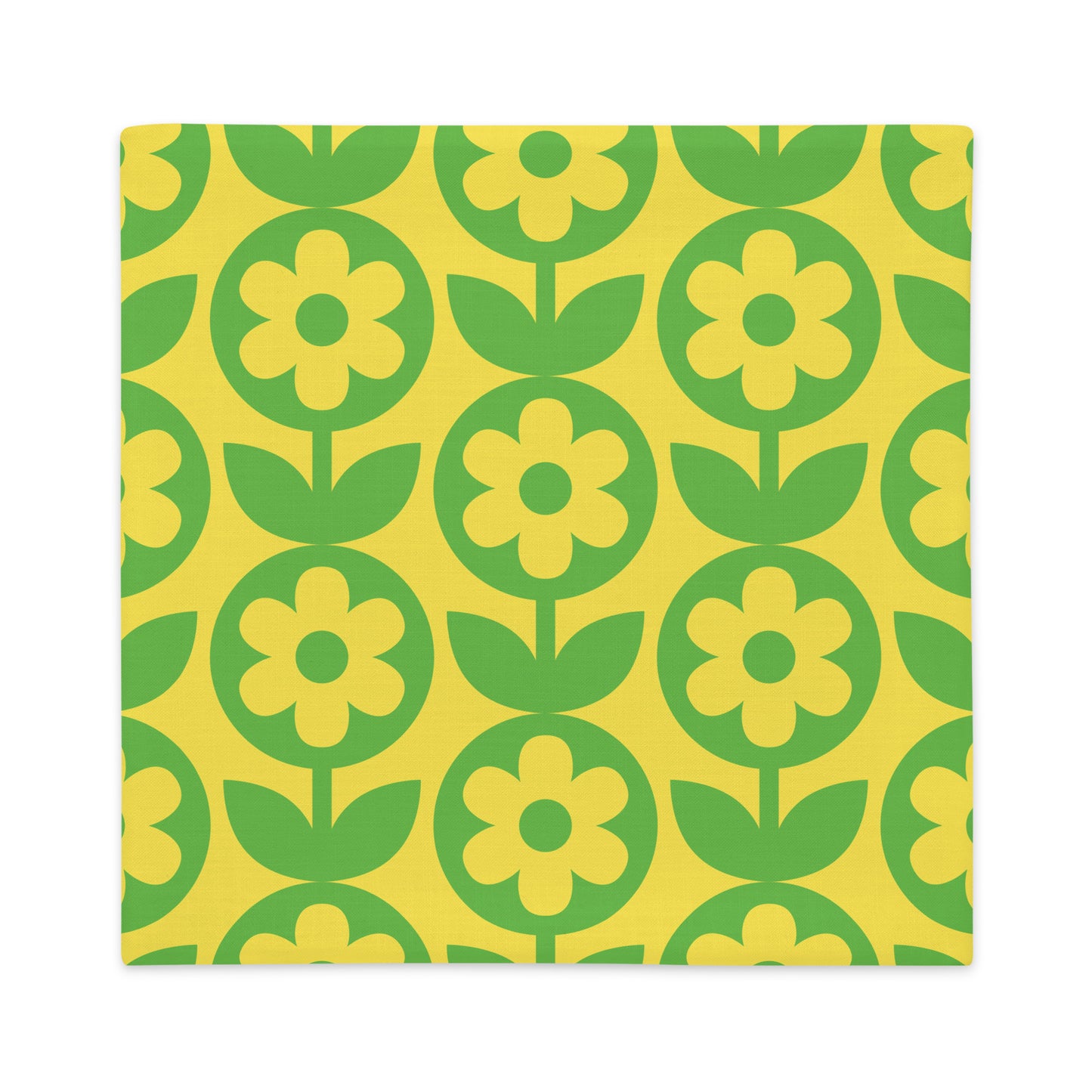 Vintage Flower Pillowcase Yellow Green