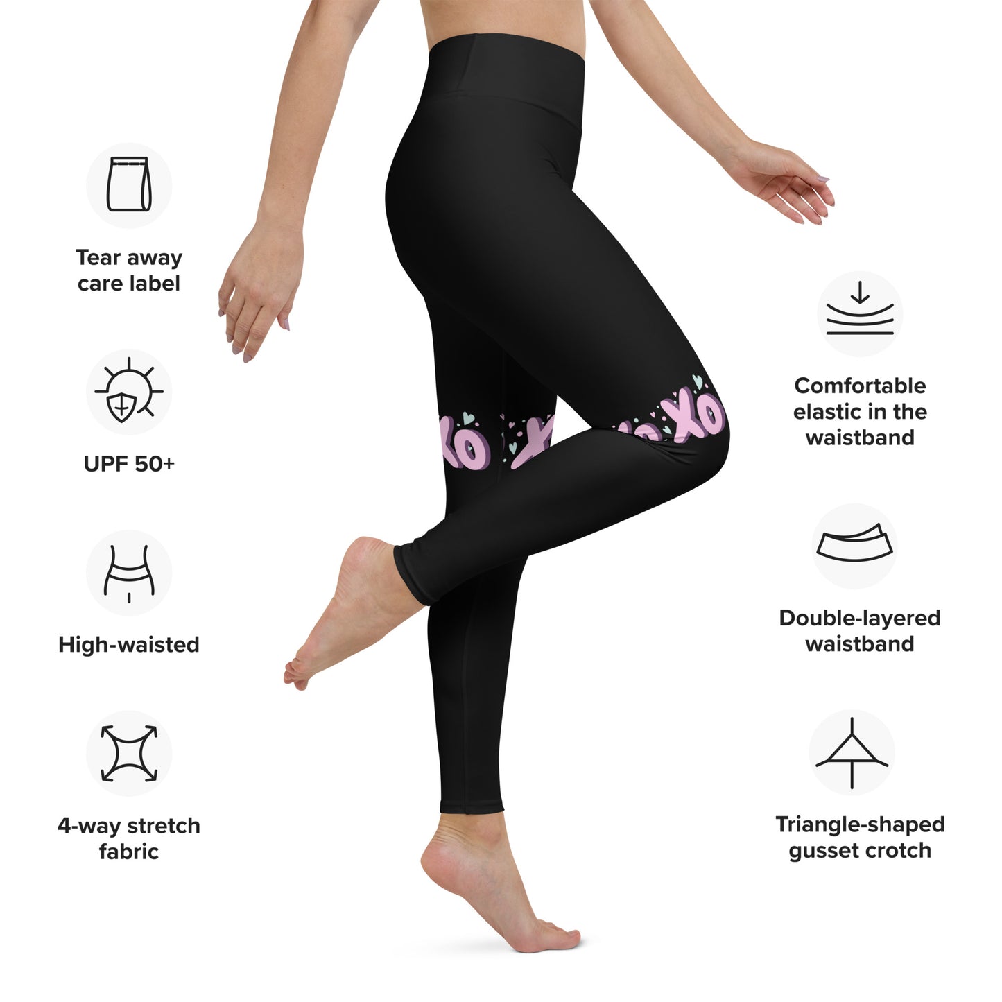 Love xoxo Black Yoga Leggings