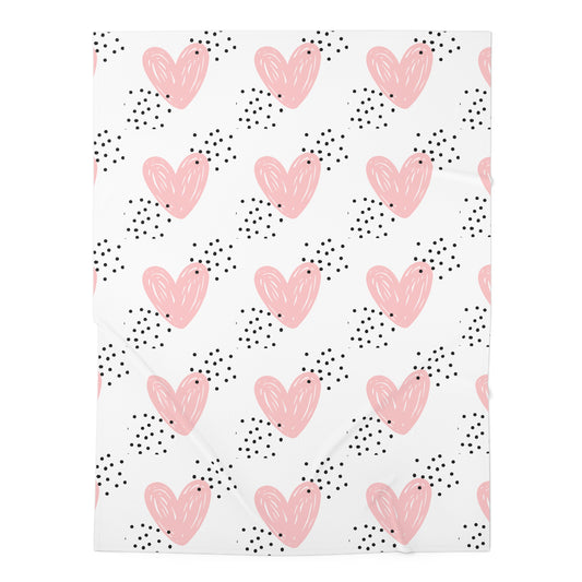 Baby Blanket Pink Hearts