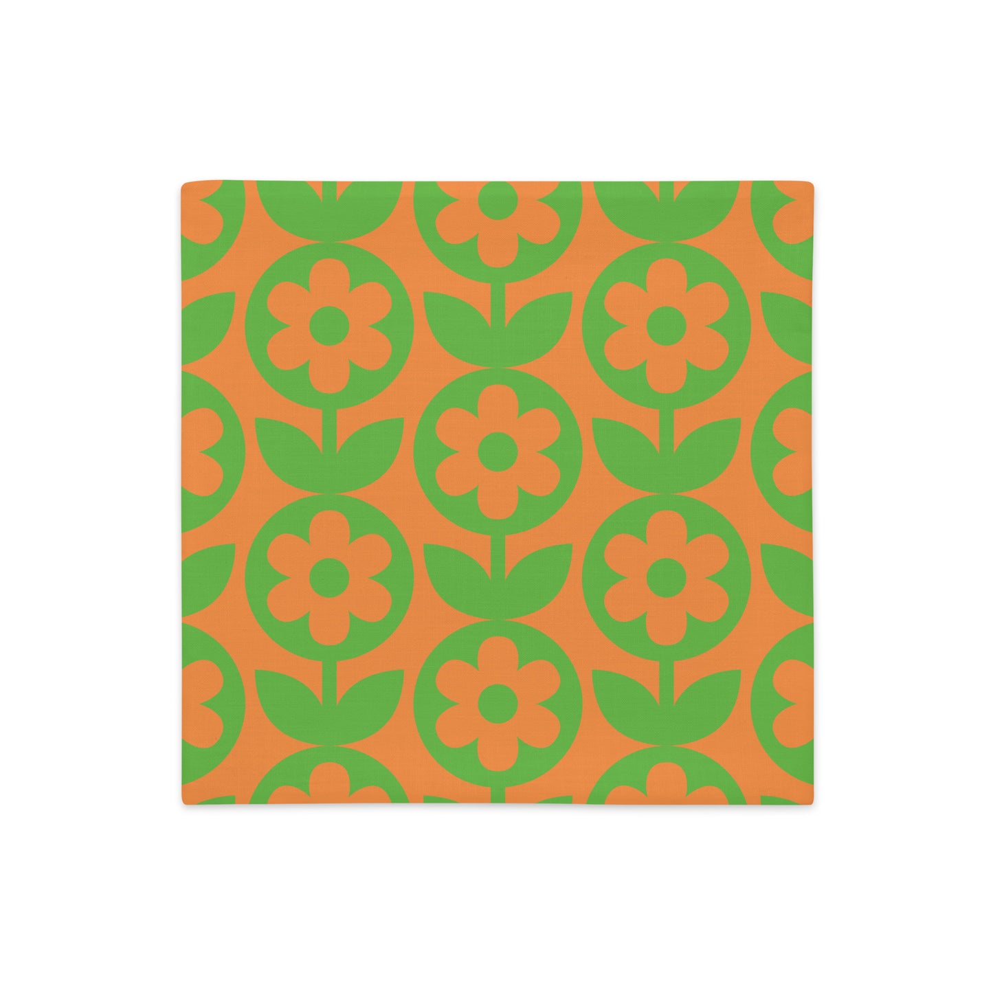 Vintage Flower Pillowcase Orange Green