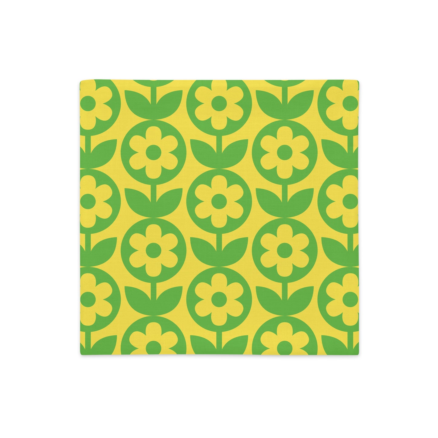 Vintage Flower Pillowcase Yellow Green