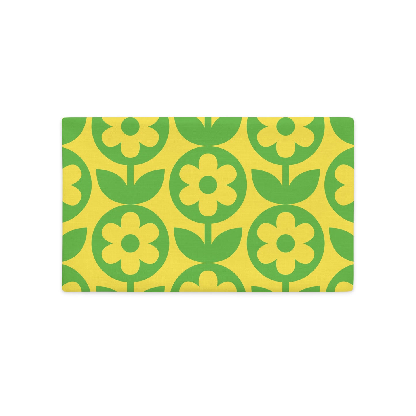 Vintage Flower Pillowcase Yellow Green