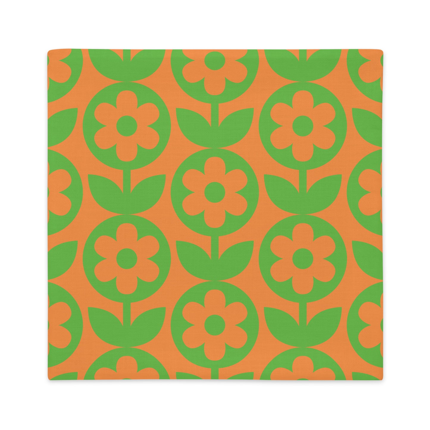 Vintage Flower Pillowcase Orange Green