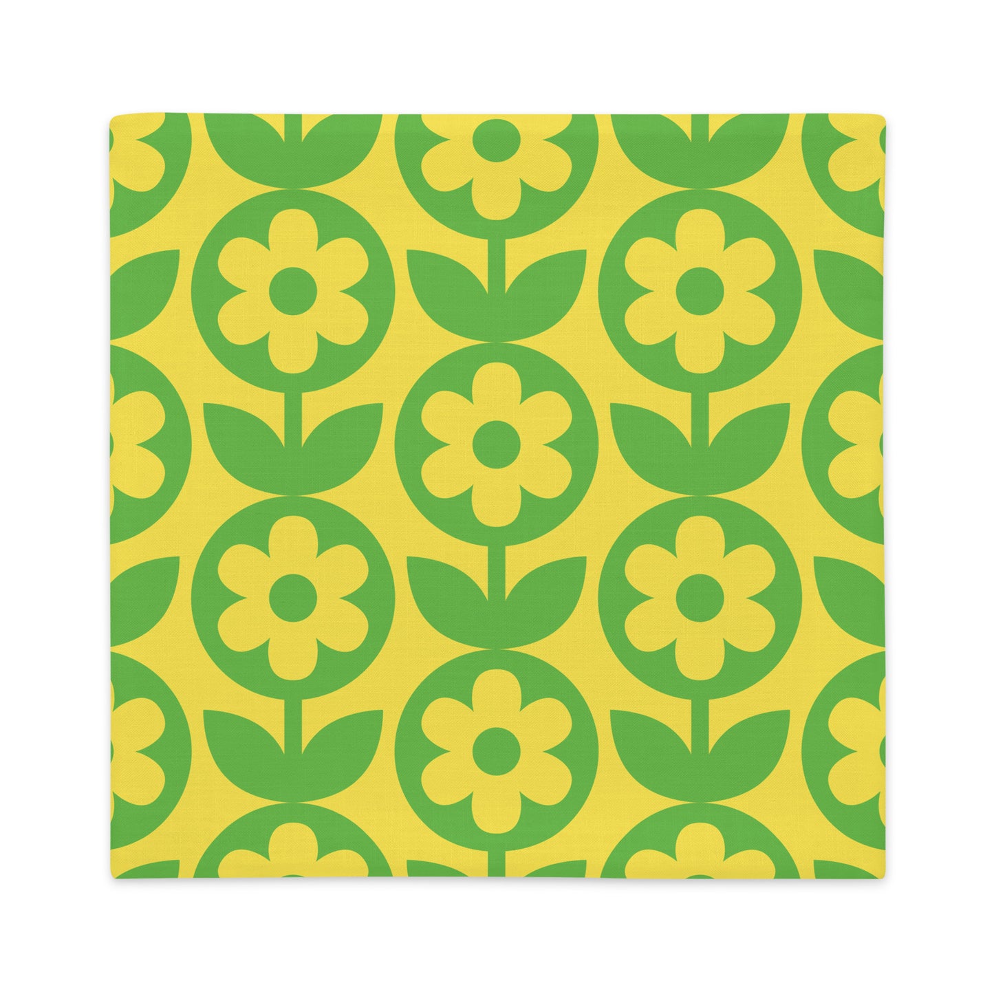 Vintage Flower Pillowcase Yellow Green