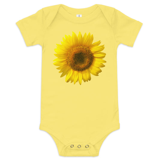 Yellow Sunflower Baby Short Sleeve One Piece