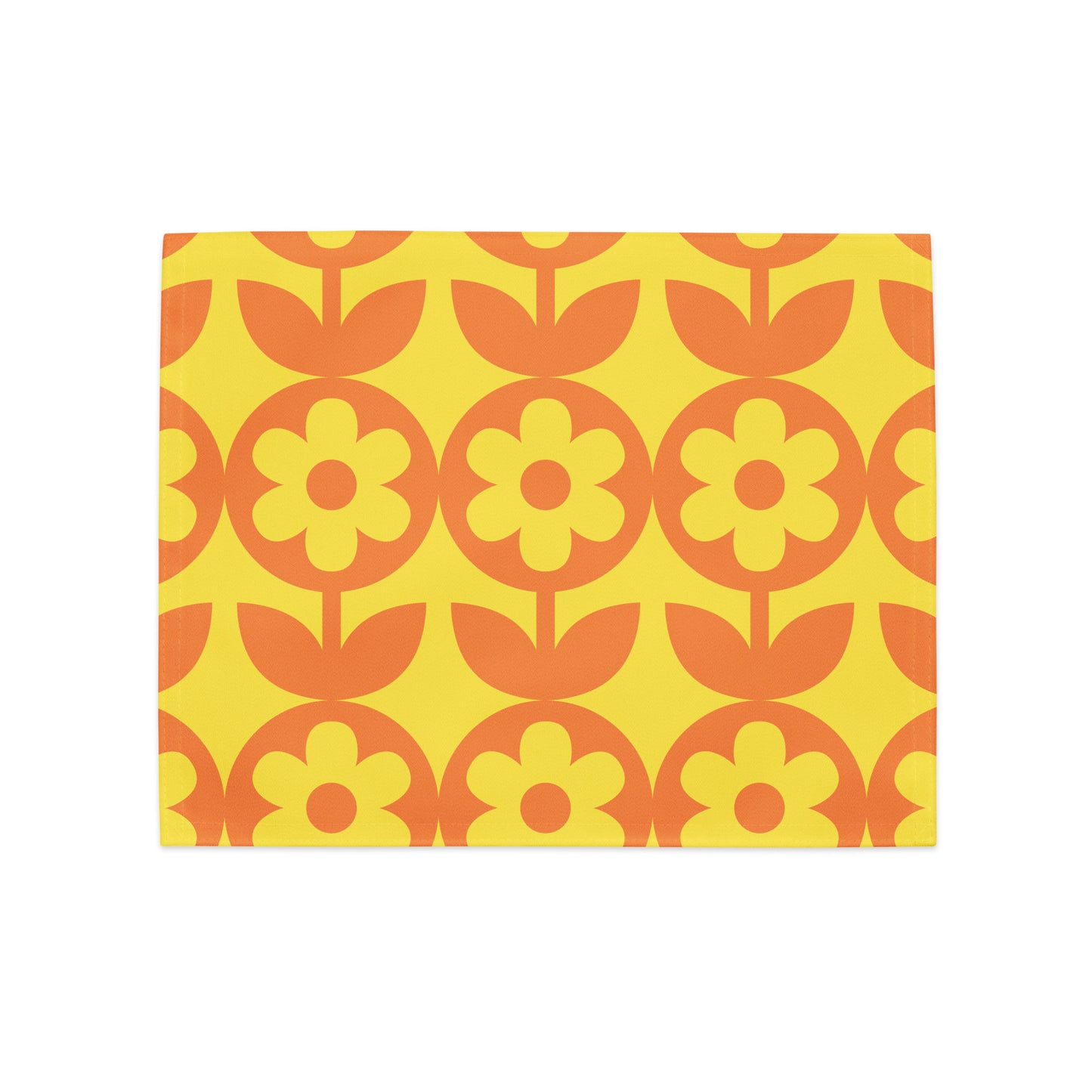 Vintage Flower Yellow with Orange Placemat Set