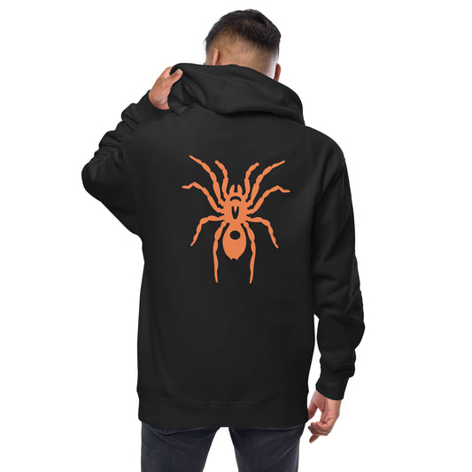 Orange Spider Black Unisex Fleece Zip up Hoodie