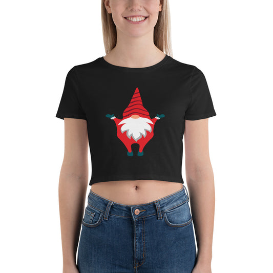 Gonk Troll Cute Santa Women’s Crop Tee