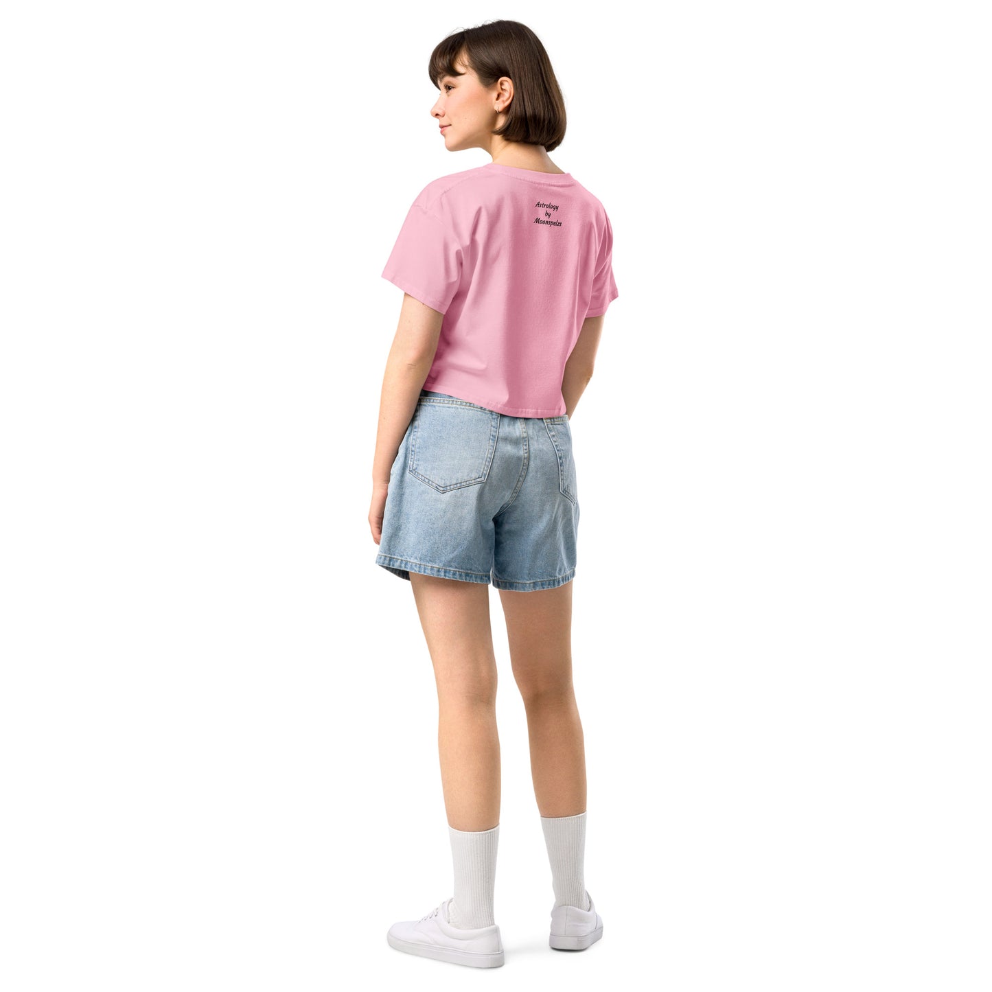 Moon Face Pink Women’s Crop Top